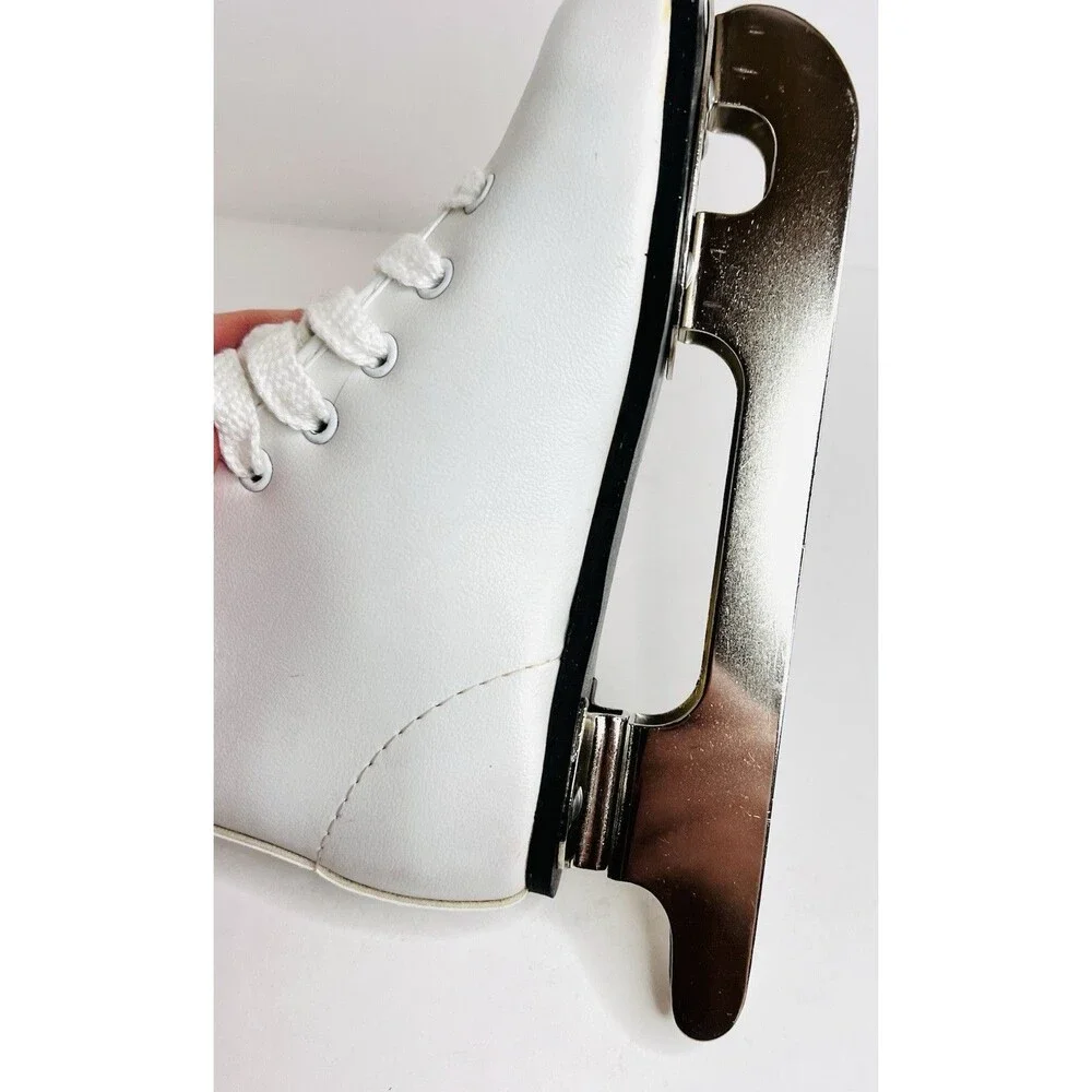 Vintage 1983 Care Bears Ice Skates Kids Size 12J Double Runner Rainbow White